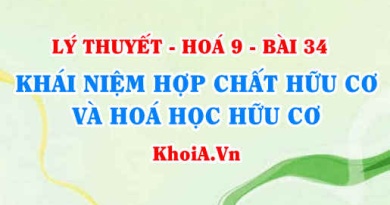 Khái niệm hợp chất hữu cơ, hoá học hữu cơ, cách phân loại hợp chất hữu cơ - Hoá 9 bài 34